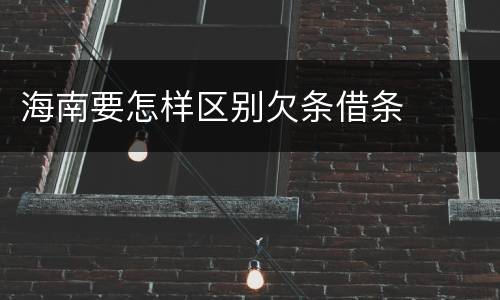 海南要怎样区别欠条借条