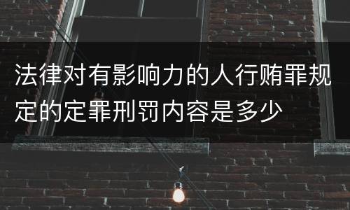 法律对有影响力的人行贿罪规定的定罪刑罚内容是多少