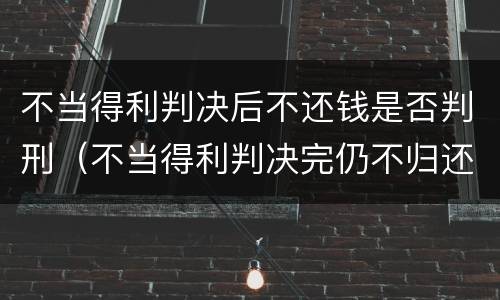 不当得利判决后不还钱是否判刑（不当得利判决完仍不归还）