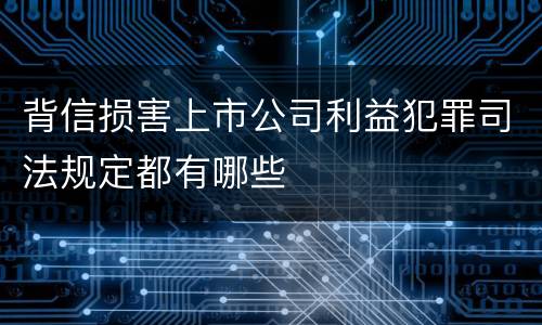 背信损害上市公司利益犯罪司法规定都有哪些