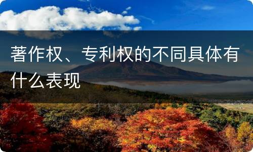 著作权、专利权的不同具体有什么表现