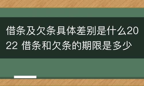 借条及欠条具体差别是什么2022 借条和欠条的期限是多少