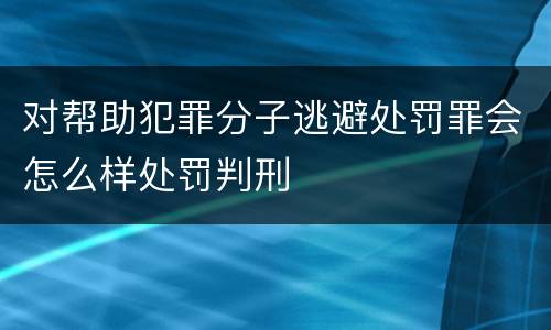 对帮助犯罪分子逃避处罚罪会怎么样处罚判刑