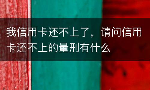 我信用卡还不上了，请问信用卡还不上的量刑有什么