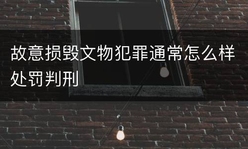 故意损毁文物犯罪通常怎么样处罚判刑