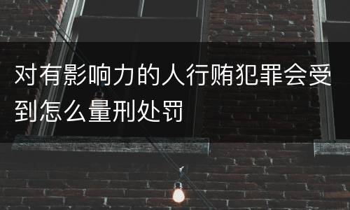 对有影响力的人行贿犯罪会受到怎么量刑处罚