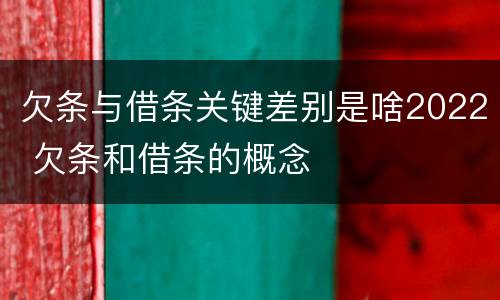 欠条与借条关键差别是啥2022 欠条和借条的概念