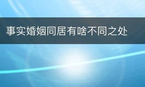事实婚姻同居有啥不同之处