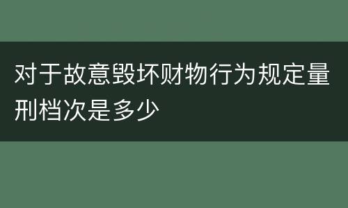 对于故意毁坏财物行为规定量刑档次是多少