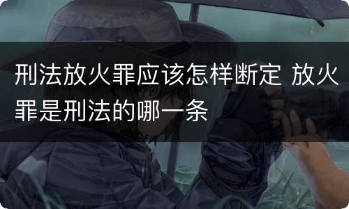 刑法放火罪应该怎样断定 放火罪是刑法的哪一条