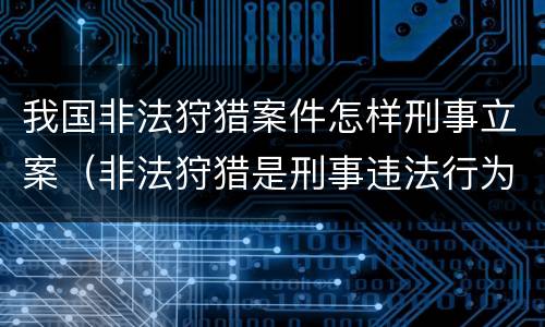 我国非法狩猎案件怎样刑事立案（非法狩猎是刑事违法行为吗）