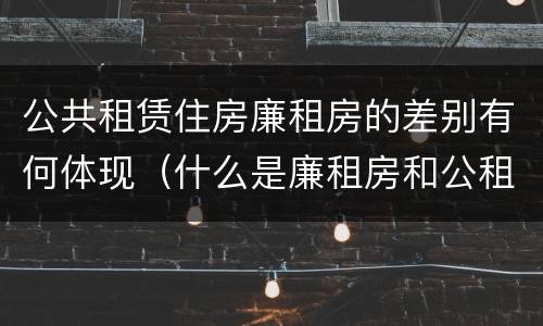 公共租赁住房廉租房的差别有何体现（什么是廉租房和公租房两个有什么特点）