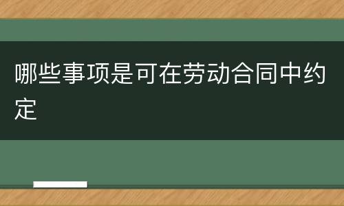 哪些事项是可在劳动合同中约定