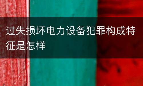 过失损坏电力设备犯罪构成特征是怎样