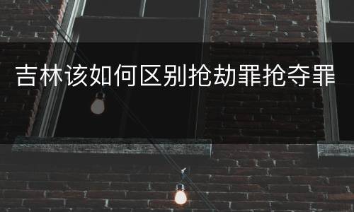 吉林该如何区别抢劫罪抢夺罪