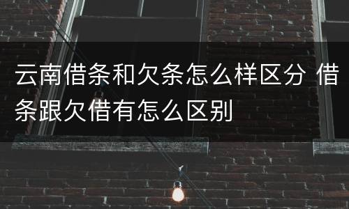 云南借条和欠条怎么样区分 借条跟欠借有怎么区别