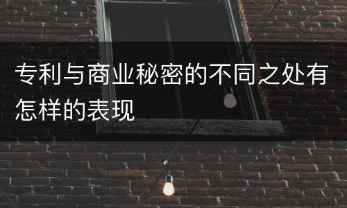 专利与商业秘密的不同之处有怎样的表现