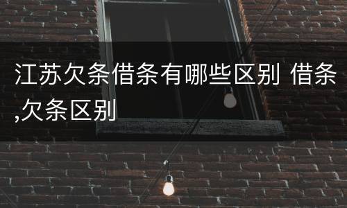 江苏欠条借条有哪些区别 借条,欠条区别