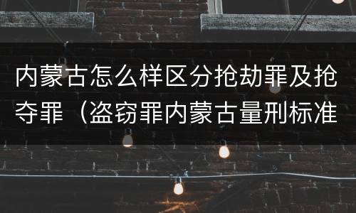 内蒙古怎么样区分抢劫罪及抢夺罪（盗窃罪内蒙古量刑标准）