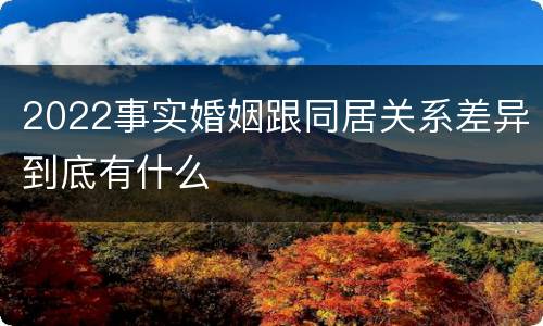 2022事实婚姻跟同居关系差异到底有什么