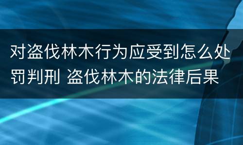 对盗伐林木行为应受到怎么处罚判刑 盗伐林木的法律后果
