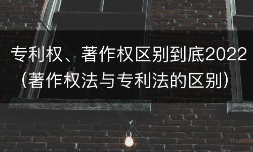 专利权、著作权区别到底2022（著作权法与专利法的区别）