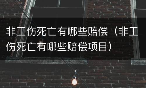 非工伤死亡有哪些赔偿（非工伤死亡有哪些赔偿项目）
