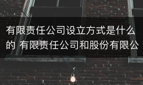 有限责任公司设立方式是什么的 有限责任公司和股份有限公司设立方式