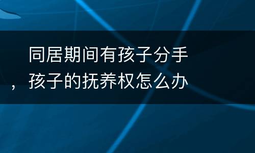 　同居期间有孩子分手，孩子的抚养权怎么办