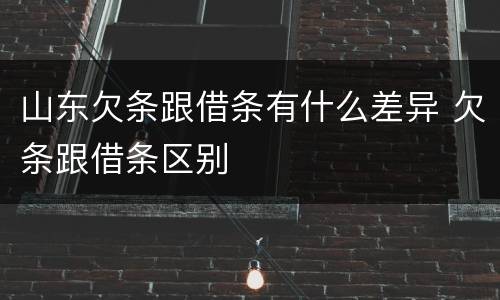 山东欠条跟借条有什么差异 欠条跟借条区别
