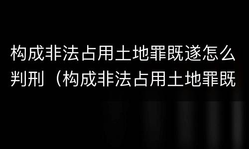 构成非法占用土地罪既遂怎么判刑（构成非法占用土地罪既遂怎么判刑的）