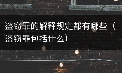 盗窃罪的解释规定都有哪些（盗窃罪包括什么）