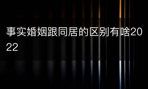 事实婚姻跟同居的区别有啥2022