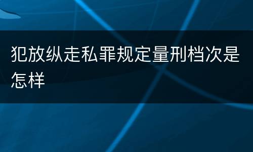 犯放纵走私罪规定量刑档次是怎样