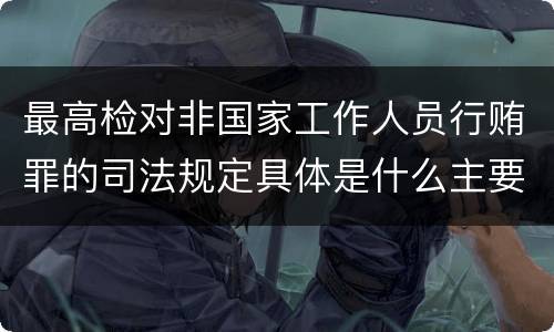 最高检对非国家工作人员行贿罪的司法规定具体是什么主要内容