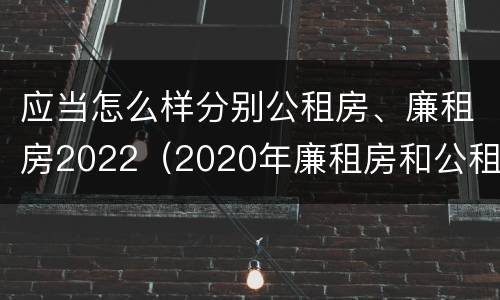 应当怎么样分别公租房、廉租房2022（2020年廉租房和公租房的区别）