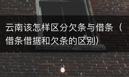 云南该怎样区分欠条与借条（借条借据和欠条的区别）