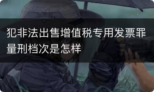 犯非法出售增值税专用发票罪量刑档次是怎样