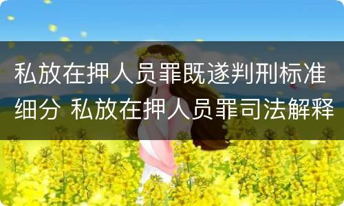 私放在押人员罪既遂判刑标准细分 私放在押人员罪司法解释