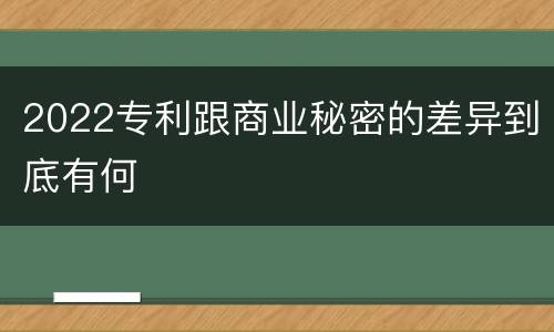 2022专利跟商业秘密的差异到底有何