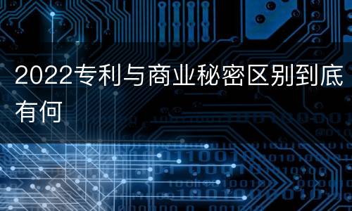 2022专利与商业秘密区别到底有何