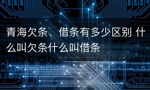 青海欠条、借条有多少区别 什么叫欠条什么叫借条