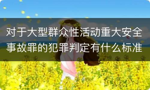 对于大型群众性活动重大安全事故罪的犯罪判定有什么标准