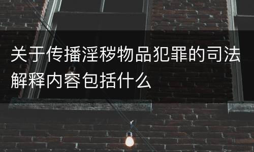 关于传播淫秽物品犯罪的司法解释内容包括什么