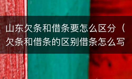 山东欠条和借条要怎么区分（欠条和借条的区别借条怎么写）