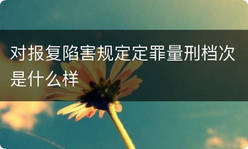 对报复陷害规定定罪量刑档次是什么样