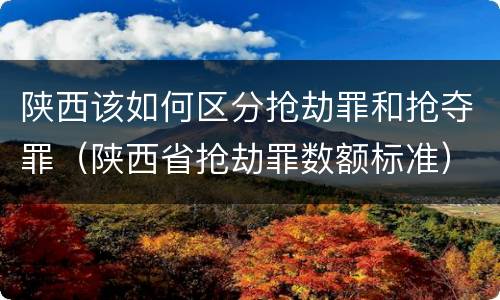 陕西该如何区分抢劫罪和抢夺罪（陕西省抢劫罪数额标准）