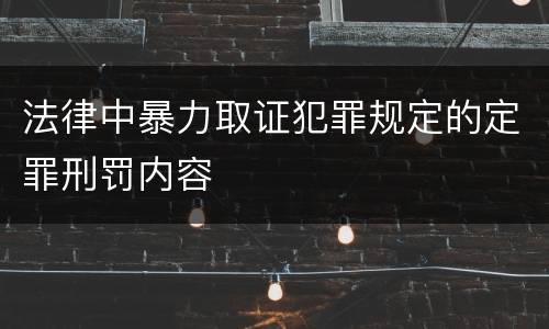 法律中暴力取证犯罪规定的定罪刑罚内容