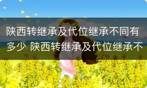 陕西转继承及代位继承不同有多少 陕西转继承及代位继承不同有多少条