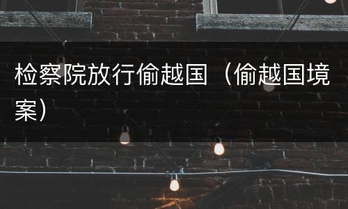 检察院放行偷越国（偷越国境案）